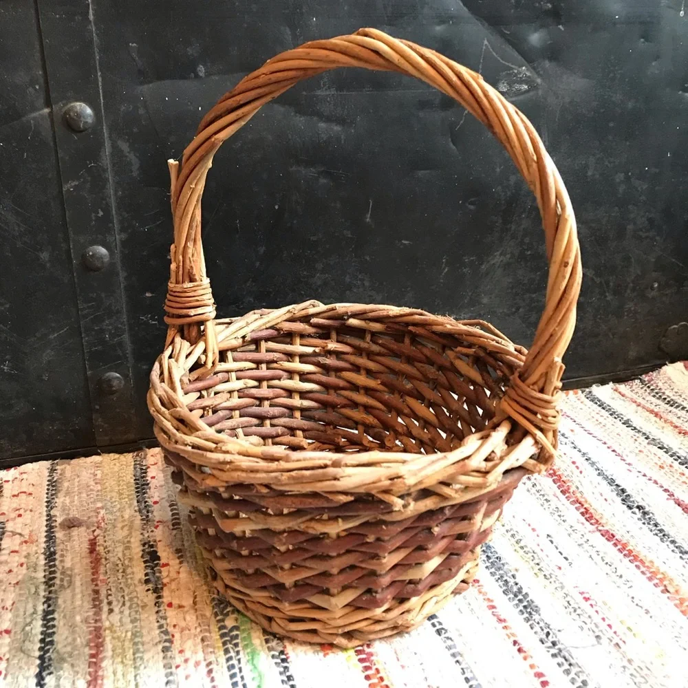 Woven Willow Round Basket